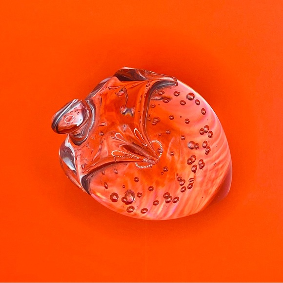 Art Glass Bubble Clear Strawberry Sun Catcher Paper Weight Decor - Picture 3 of 3